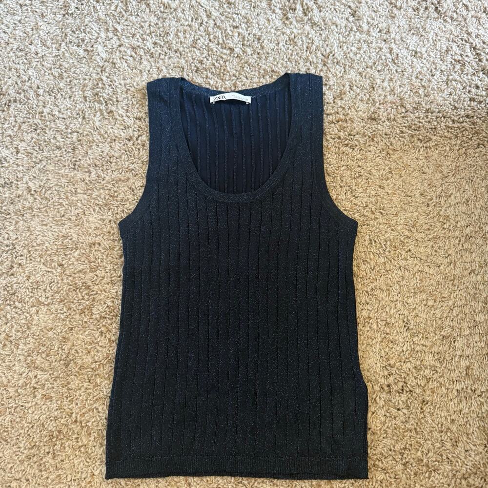 Zara Ribbed Tank with Metallic Thread - Picture 2 of 3
